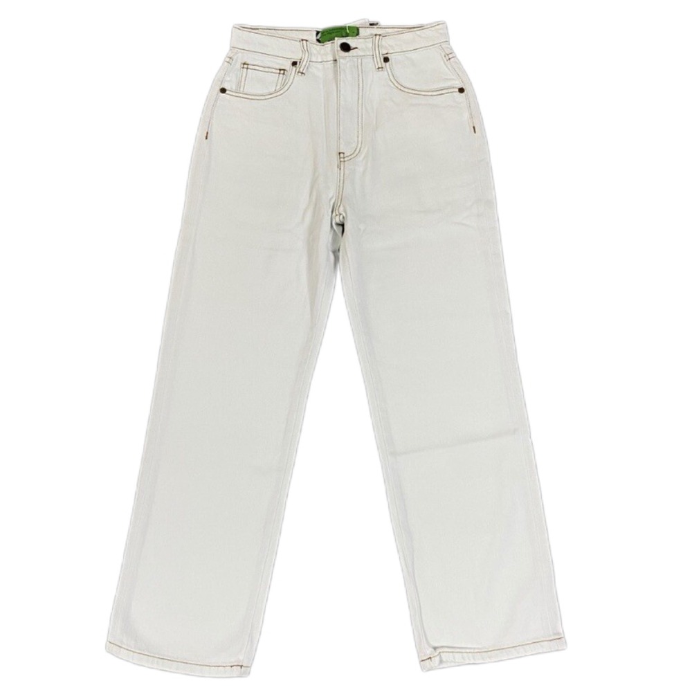 Sandrine Rose Free People High Rise Straight Leg Jeans White/cream MSRP $172